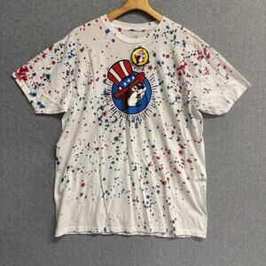 Buccee’s Tie-Dye TShirt Men XL Red White Blue Patriotic Paint Splatter USA NWT